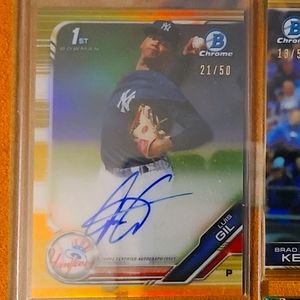 2019 bowman chrome luis Gil 1st true gold ref auto